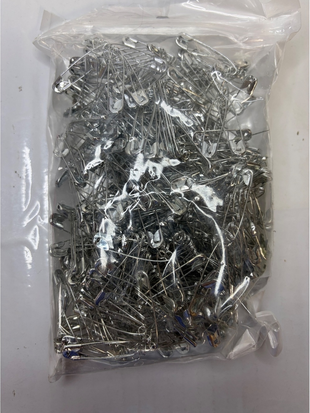 500 Pack Safety Pins Silver Tone Metal